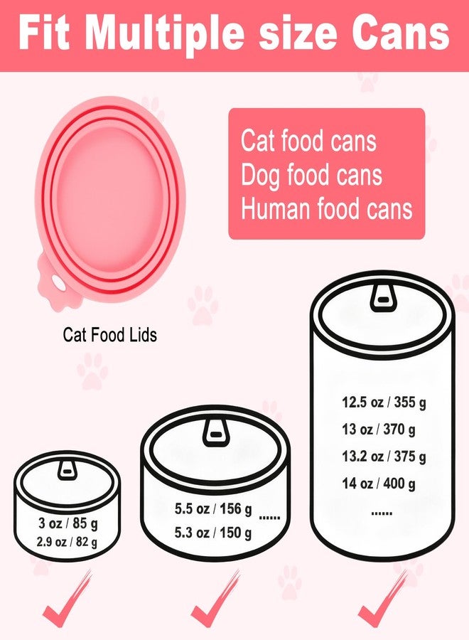 LUSTRIB 4 Pcs Cat Food Lid and Spoon Set, Silicone Pet Food Can Covers with Multi-Function Spoon Opener, Stainless Steel Wet Food Spoon & Cat Bar Squeezer for Pet Cat Dog Feeding Wet Foods Storage Organizer - Image 3